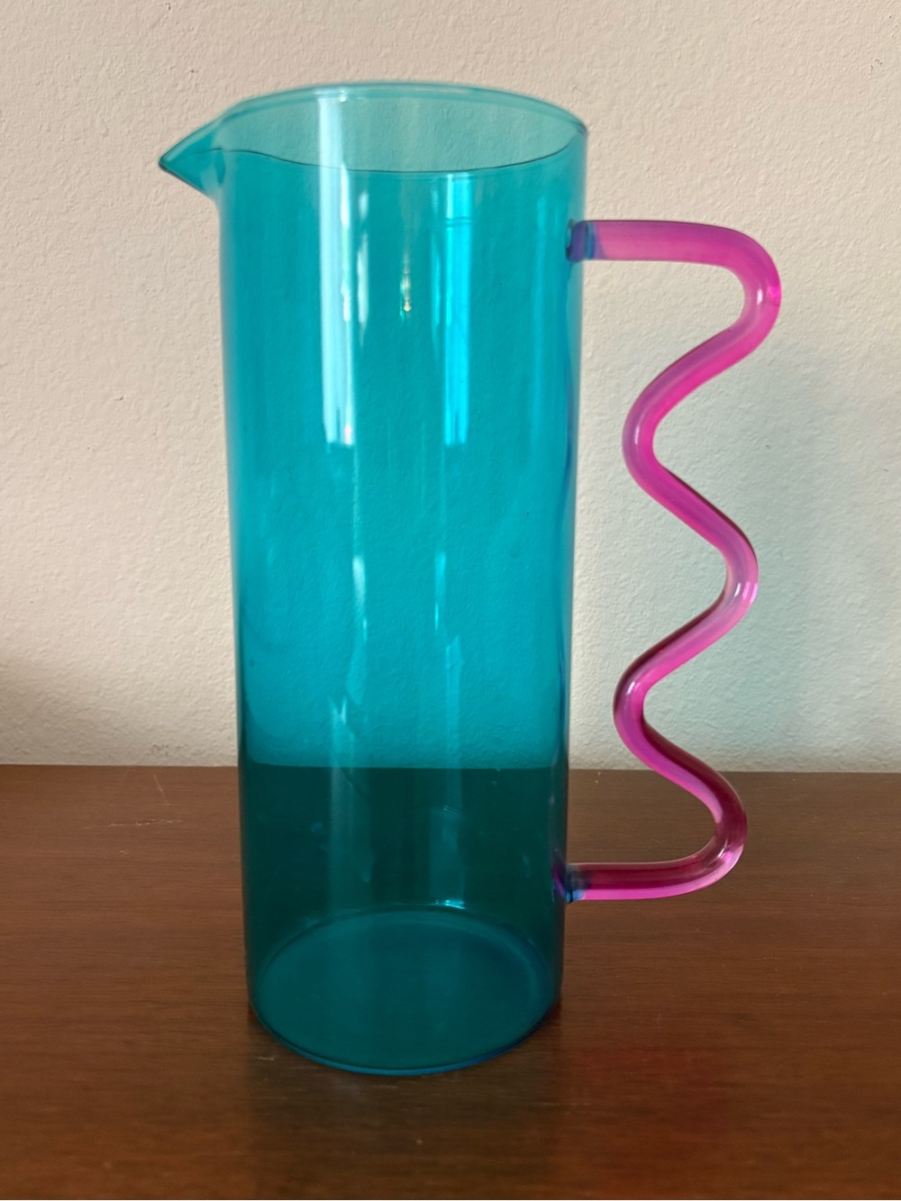 Modern Memphis Style Glass Pitcher & French Footed Colorful Bowl Set - Picture 10 of 10